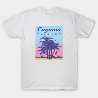 Cayman Islands, Beach Scene with Palm Trees T-Shirt